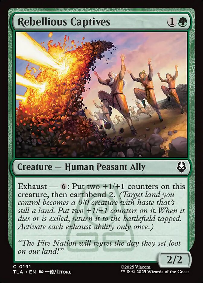 Rebellious Captives 191 Common Avatar: The Last Airbender Magic: The Gathering Near Mint (NM) przód