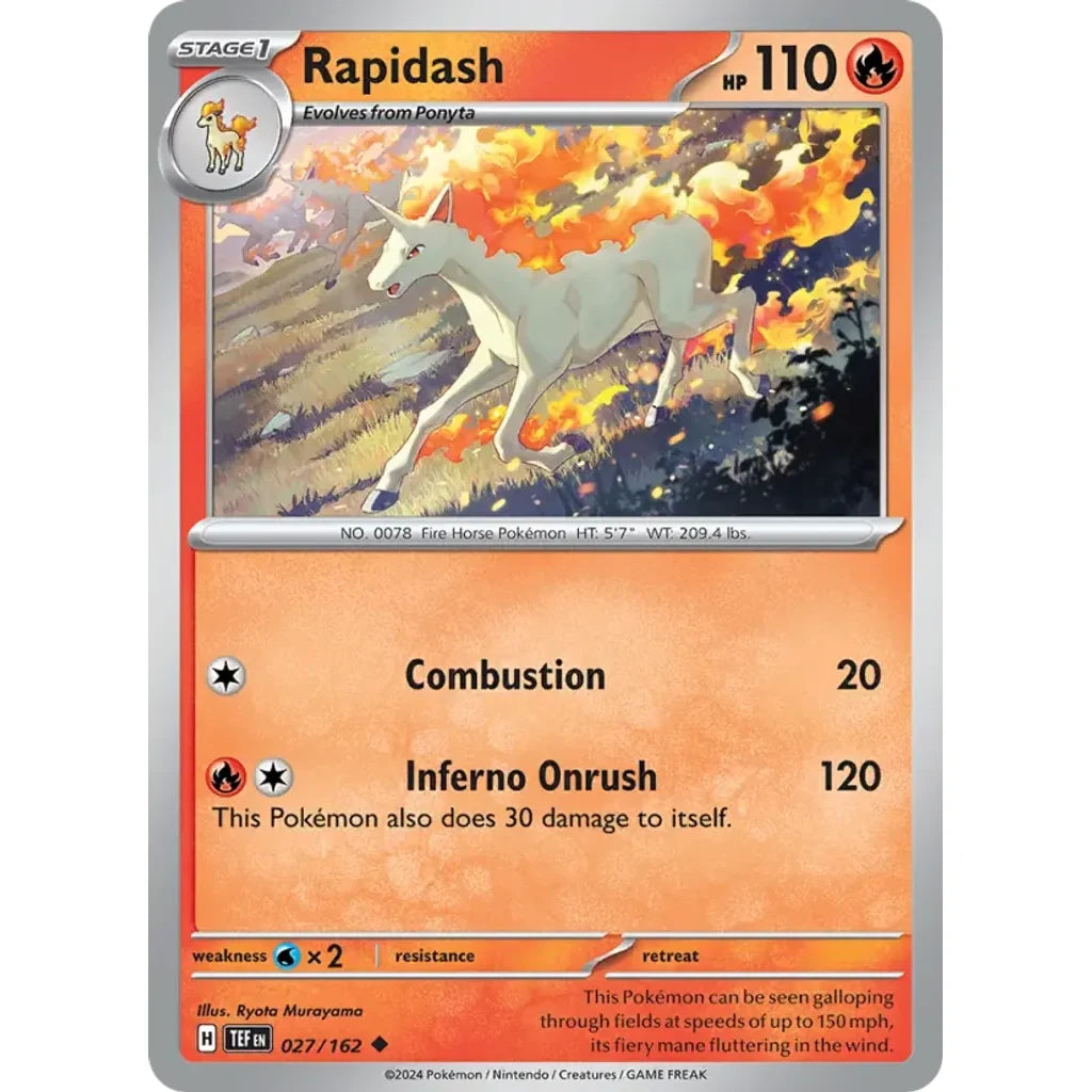 Rapidash 027/162 Uncommon Temporal Forces Pokemon Near Mint (NM) przód