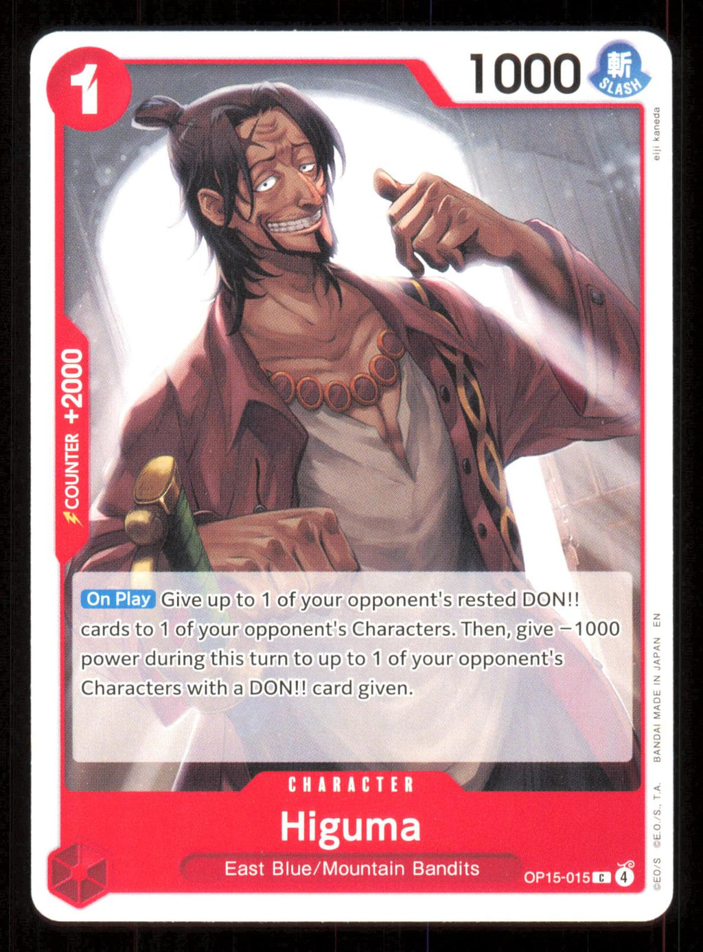 Higuma OP15-015 Common Adventure on Kami's Island One Piece Near Mint (NM) przód