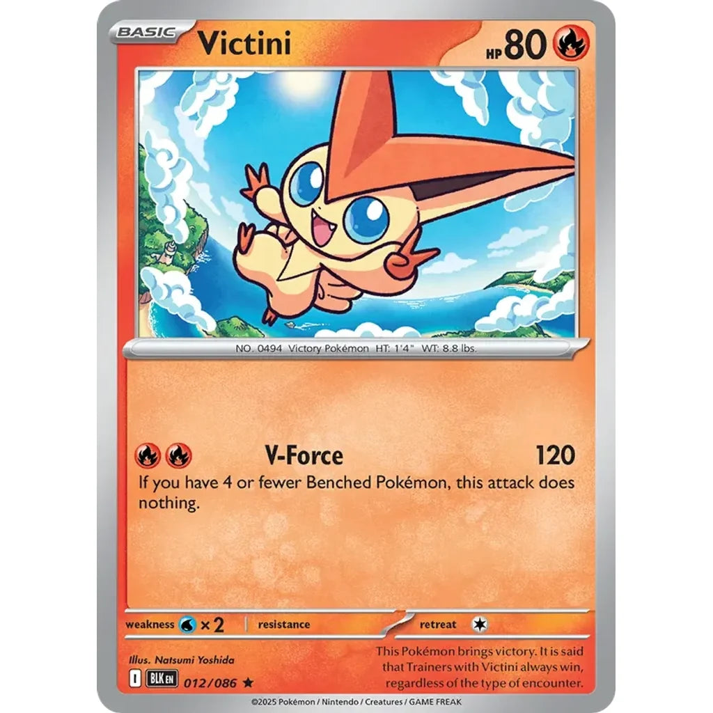 Victini 012/086 Holo Rare Black Bolt Pokemon Holo Near Mint (NM) przód