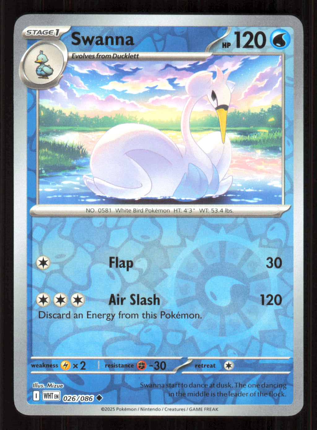 Swanna Uncommon SV: White Flare 026/086 Near Mint (NM) przód