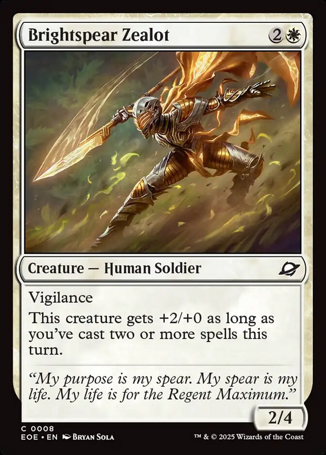 Brightspear Zealot 8 Common Edge of Eternities Magic: The Gathering Near Mint (NM) przód