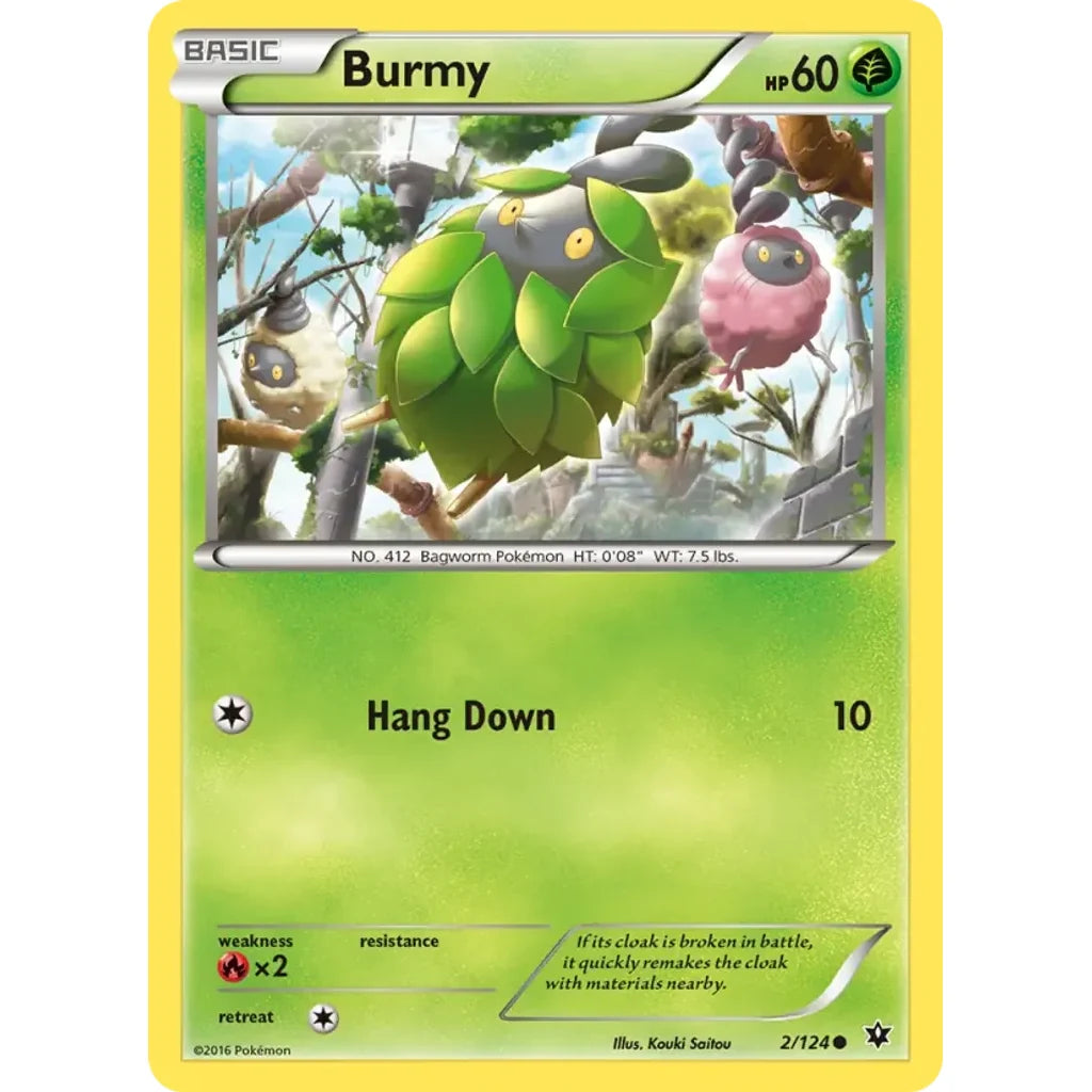Burmy 2/124 Common Fates Collide Pokemon Lightly Played (LP) przód