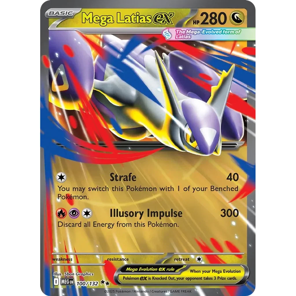 Mega Latias ex 100/132 Double Rare Mega Evolution Pokemon Holo Near Mint (NM) przód