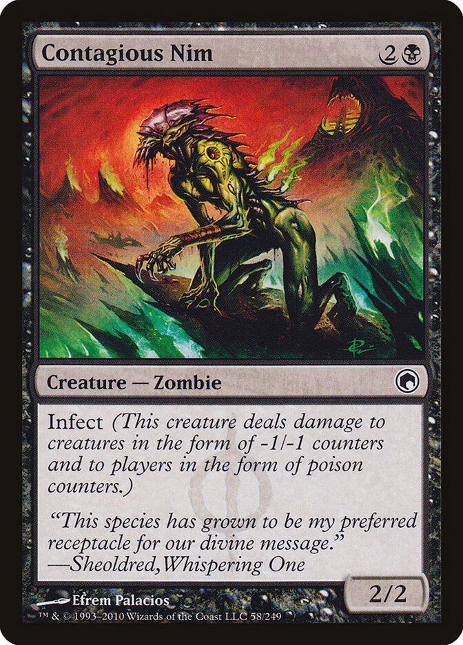Contagious Nim 58 Common Scars of Mirrodin Magic: The Gathering Lightly Played (LP) przód