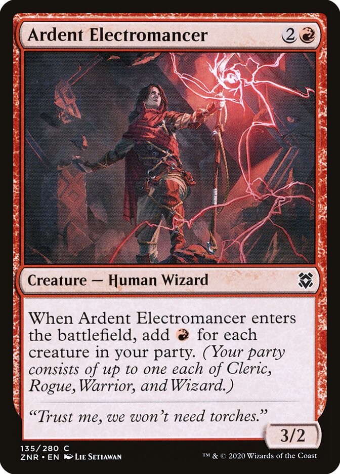 Ardent Electromancer 135 Common Zendikar Rising Magic: The Gathering Near Mint (NM) przód