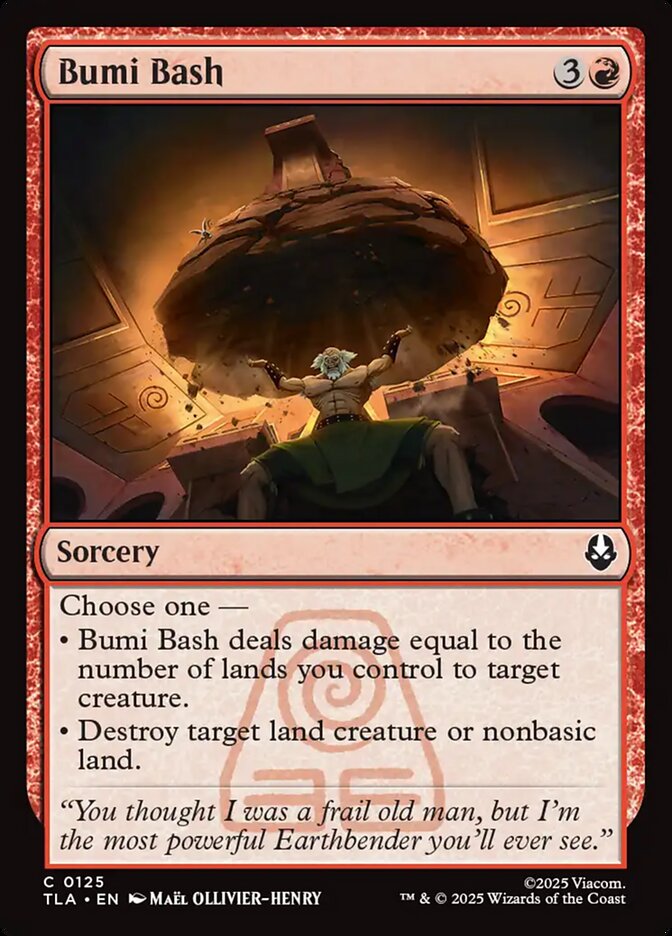 Bumi Bash 125 Common Avatar: The Last Airbender Magic: The Gathering Near Mint (NM) przód