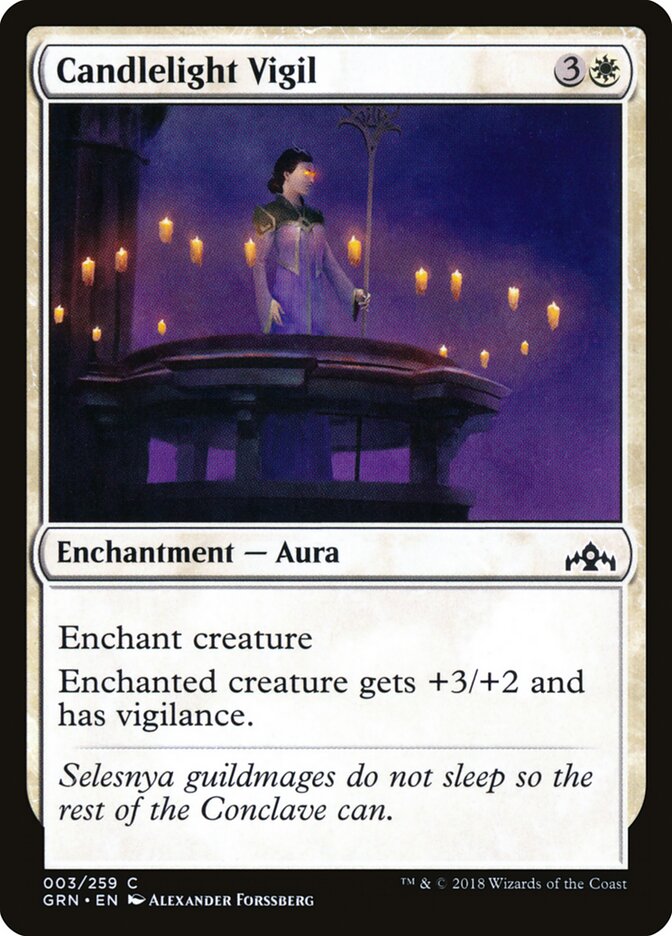 Candlelight Vigil 3 Common Guilds of Ravnica Magic: The Gathering Lightly Played (LP) przód