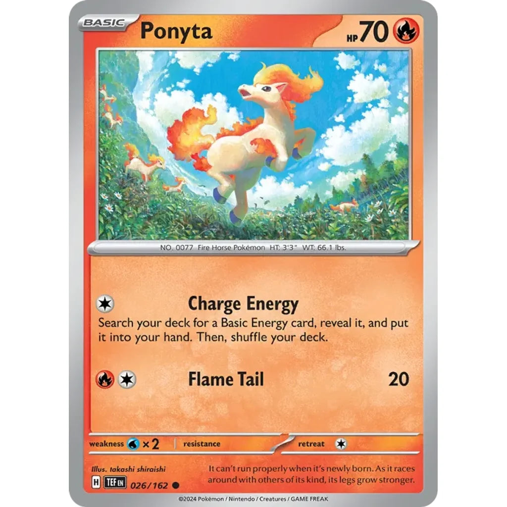 Ponyta 026/162 Common Temporal Forces Pokemon Lightly Played (LP) przód