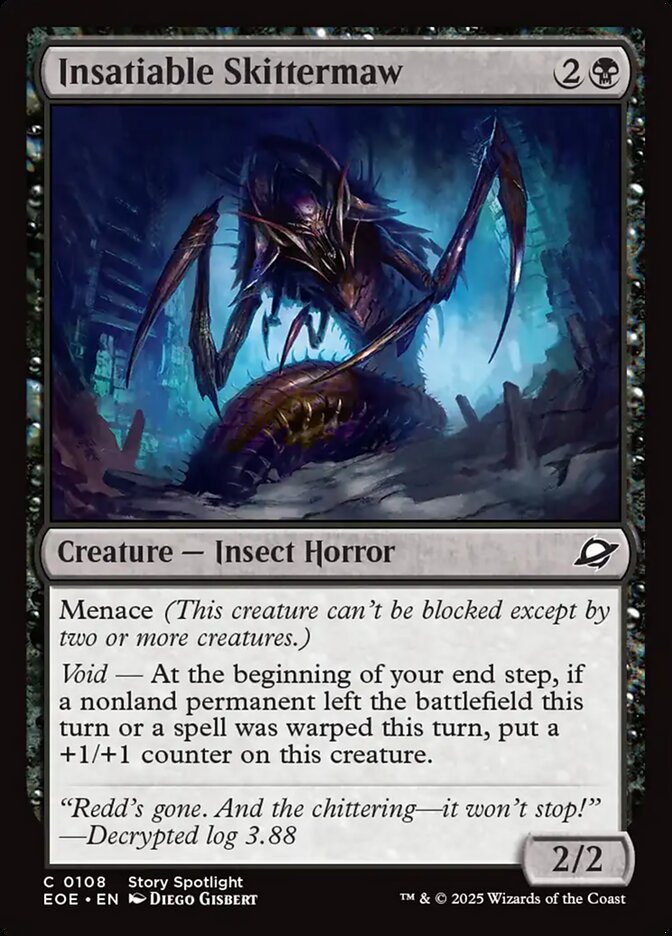 Insatiable Skittermaw 108 Common Edge of Eternities Magic: The Gathering Near Mint (NM) przód