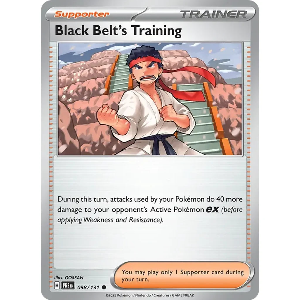 Black Belt's Training - 098/131 098/131 Common SV: Prismatic Evolutions Pokemon Near Mint (NM) przód
