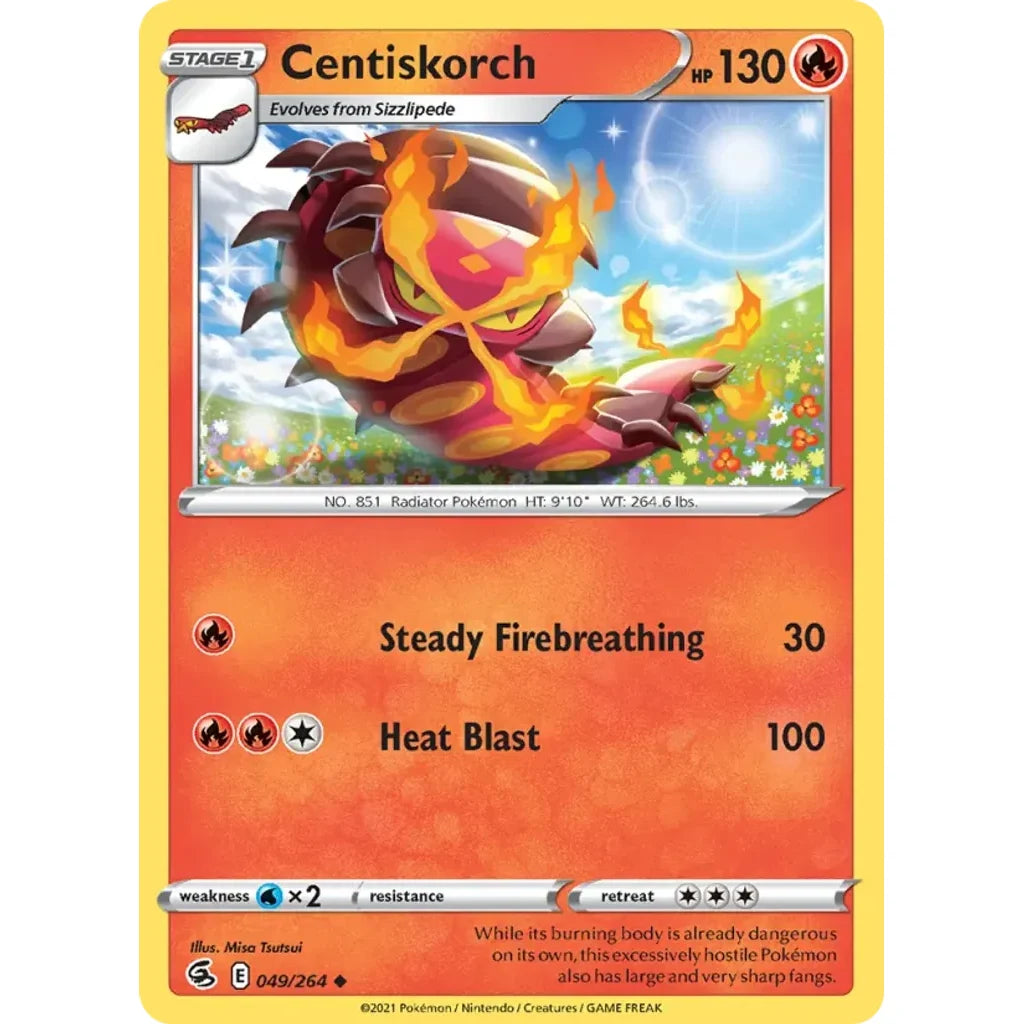 Centiskorch 049/264 Uncommon Fusion Strike Pokemon Lightly Played (LP) przód