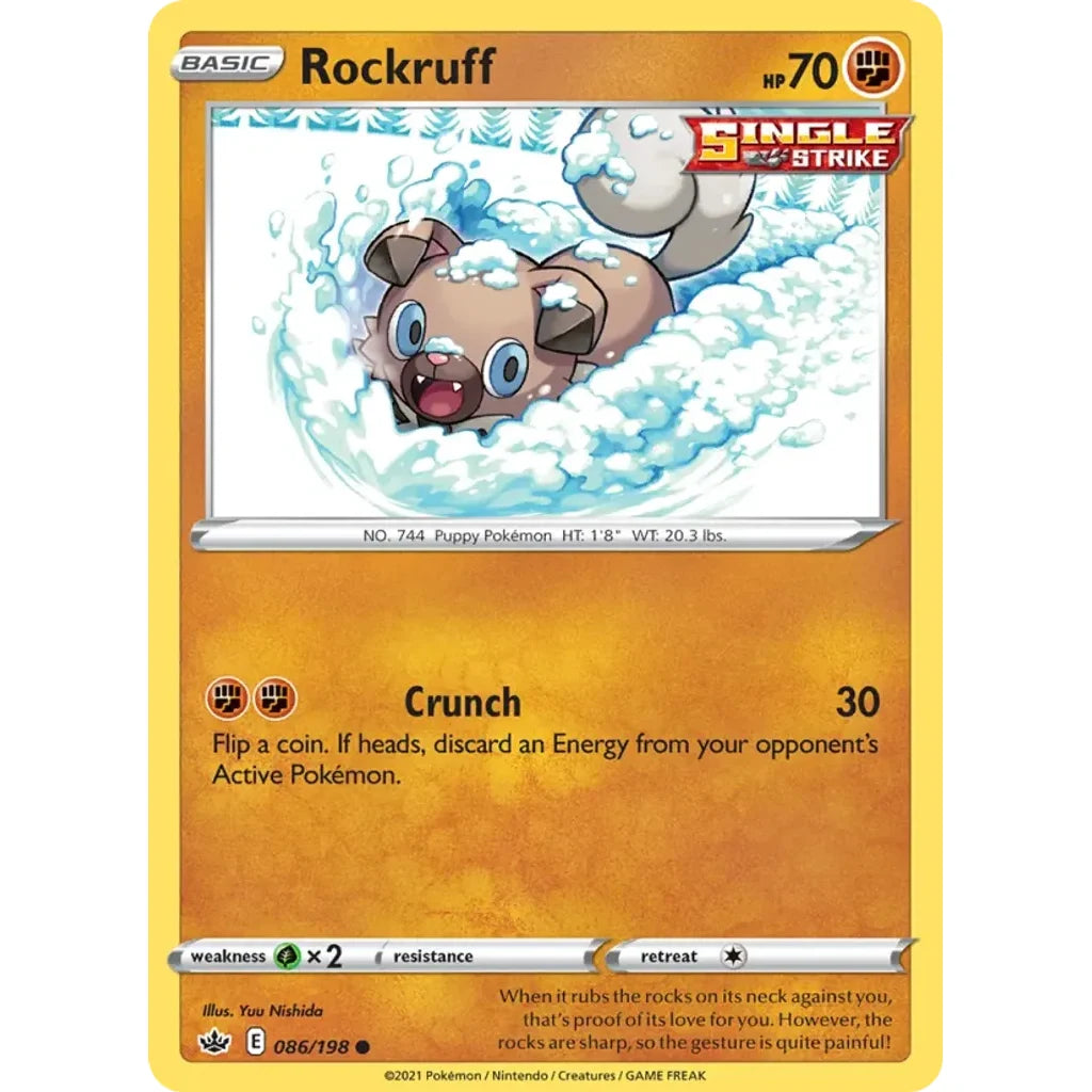 Rockruff 086/198 Common Chilling Reign Pokemon Near Mint (NM) przód