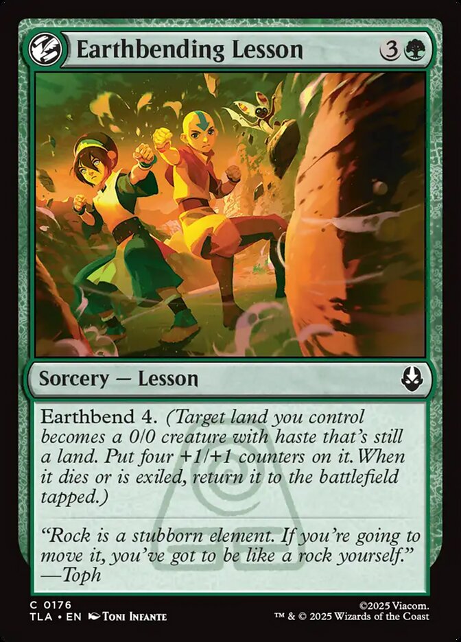 Earthbending Lesson 176 Common Avatar: The Last Airbender Magic: The Gathering Near Mint (NM) przód