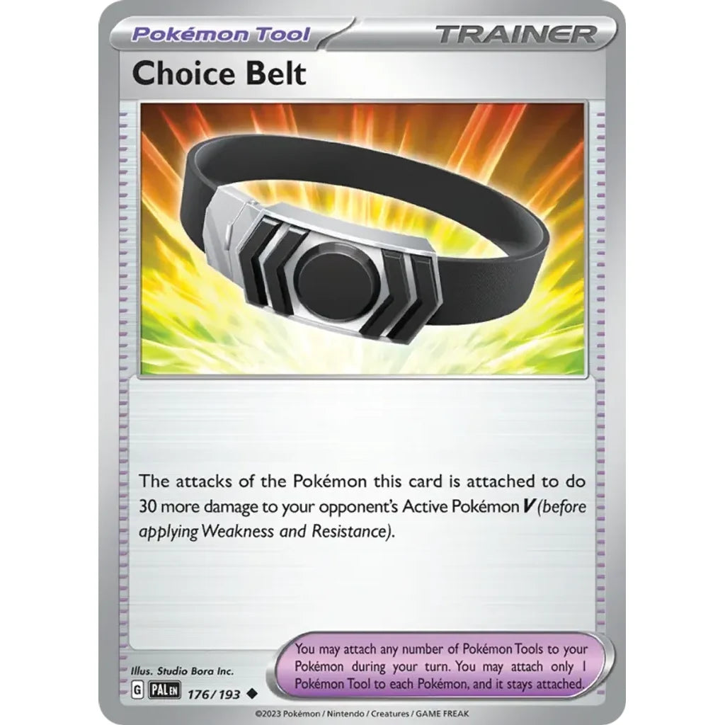 Choice Belt 176/193 Uncommon Paldea Evolved Pokemon Reverse Holo Near Mint (NM) przód
