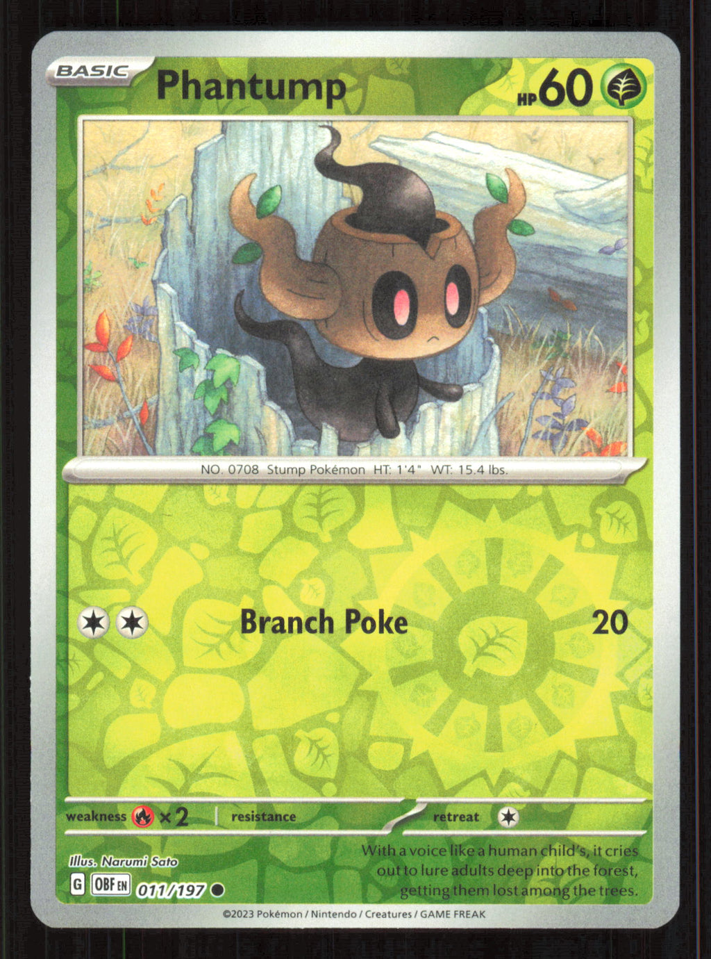 Phantump Common SV03: Obsidian Flames 011/197 Near Mint (NM) przód