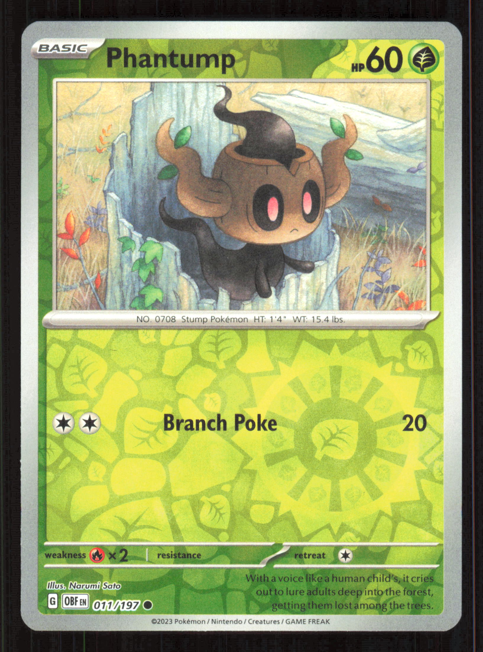 Phantump Common SV03: Obsidian Flames 011/197 Near Mint (NM) przód