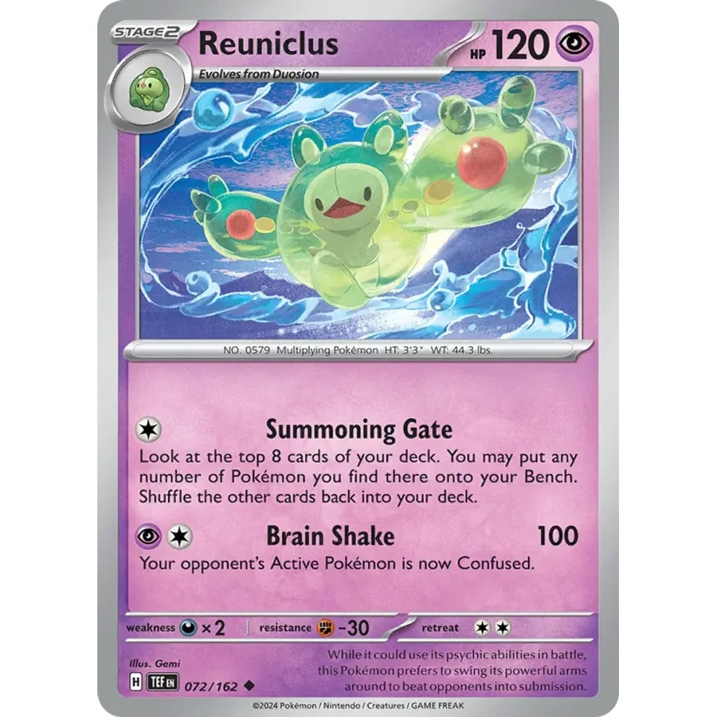 Reuniclus 072/162 Uncommon Temporal Forces Pokemon Lightly Played (LP) przód