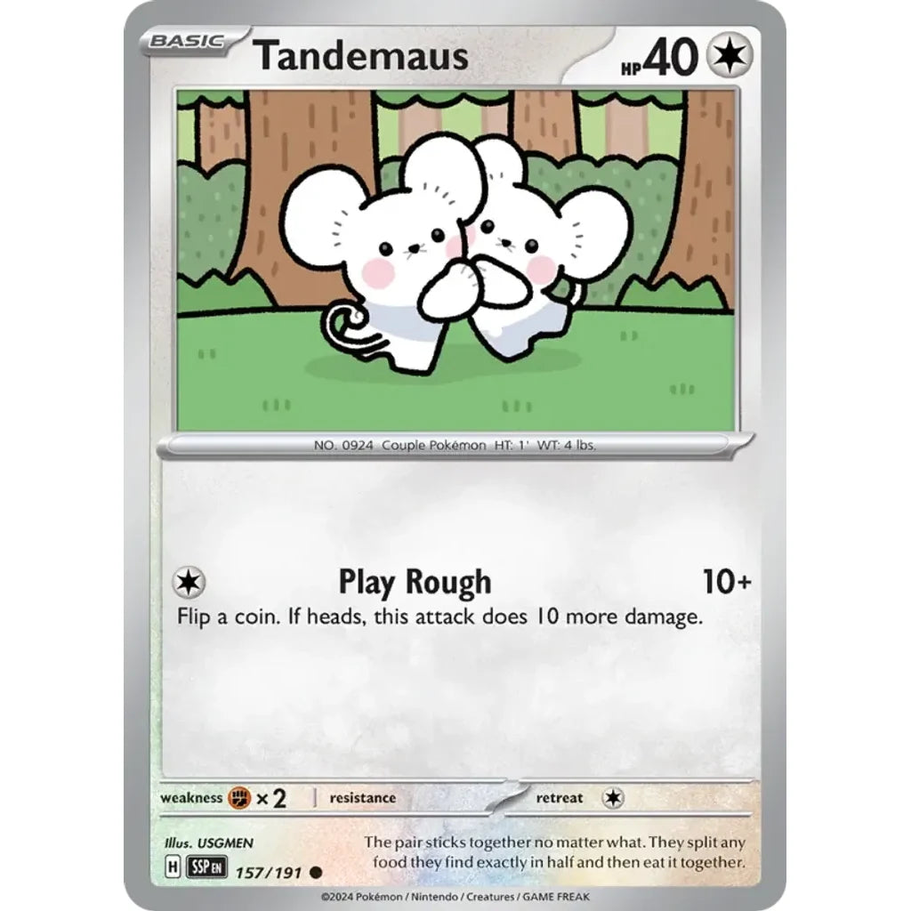 Tandemaus 157/191 Common Surging Sparks Pokemon Lightly Played (LP) przód