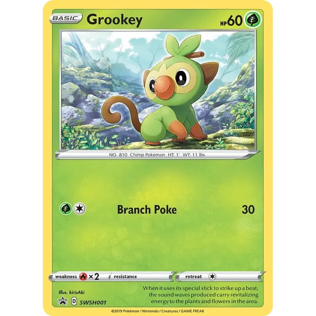 Grookey SWSH001 Holo Promo Sword &amp; Shield Promo Pokemon Near Mint (NM) przód