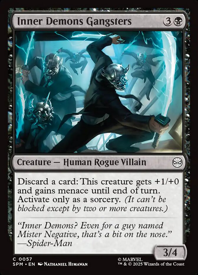 Inner Demons Gangsters 57 Common Marvel's Spider-Man Magic: The Gathering Near Mint (NM) przód