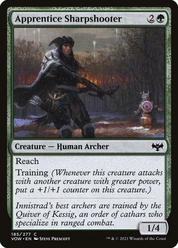 Apprentice Sharpshooter 185 Common Innistrad: Crimson Vow Magic: The Gathering Near Mint (NM) przód