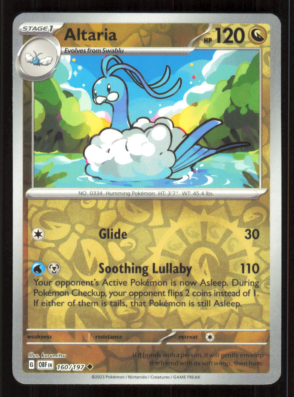 Altaria Uncommon SV03: Obsidian Flames 160/197 Near Mint (NM) przód