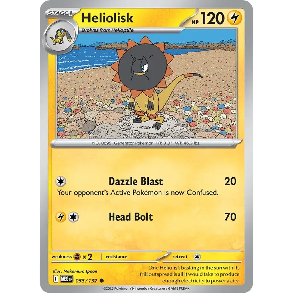 Heliolisk 053/132 Common Mega Evolution Pokemon Reverse Holo Near Mint (NM) przód
