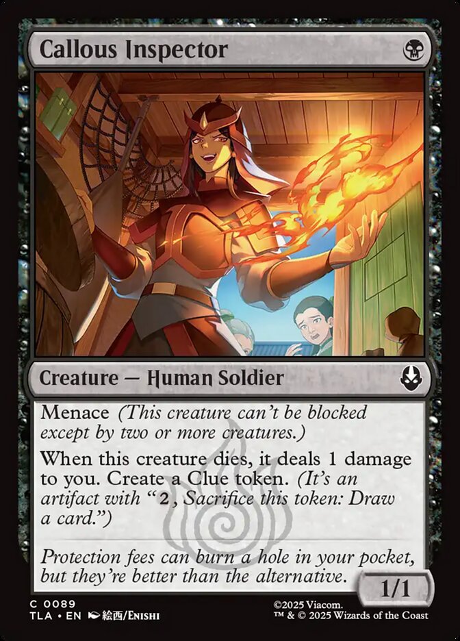 Callous Inspector 89 Common Avatar: The Last Airbender Magic: The Gathering Near Mint (NM) przód