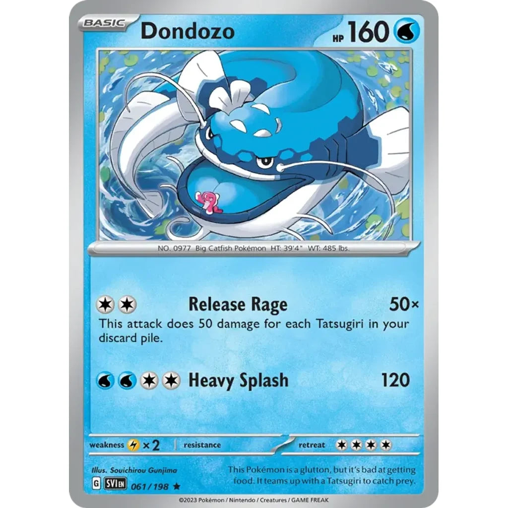 Dondozo 061/198 Rare Scarlet &amp; Violet Pokemon Reverse Holo Lightly Played (LP) przód