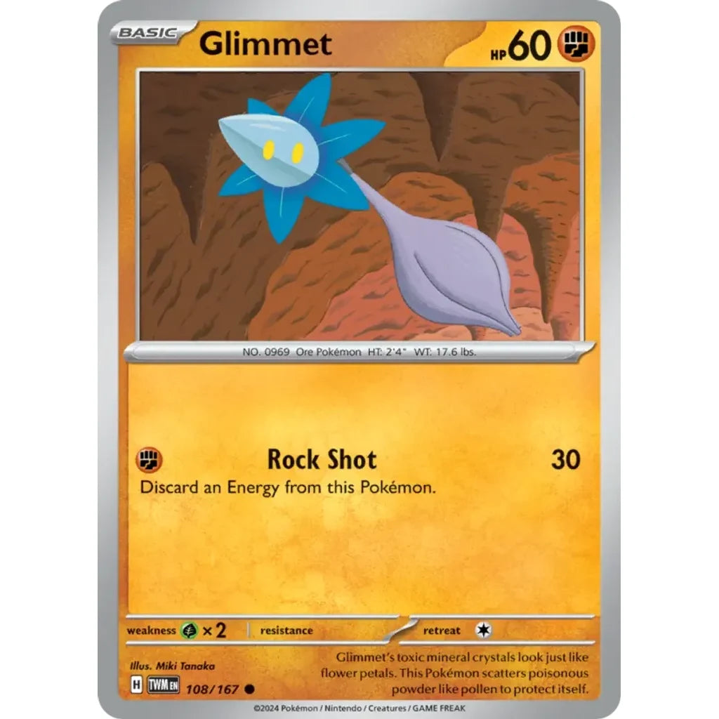 Glimmet 108/167 Common Twilight Masquerade Pokemon Near Mint (NM) przód