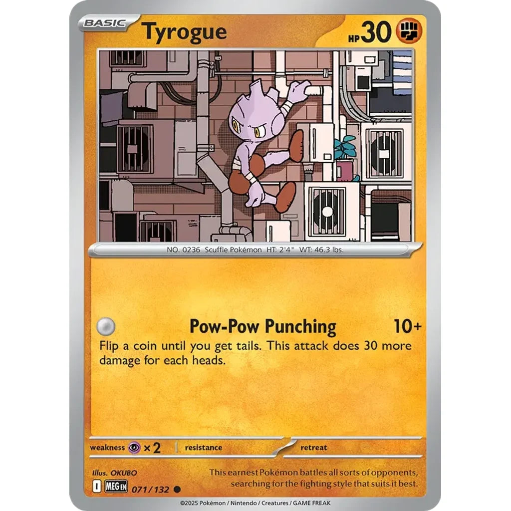 Tyrogue 071/132 Common Mega Evolution Pokemon Near Mint (NM) przód