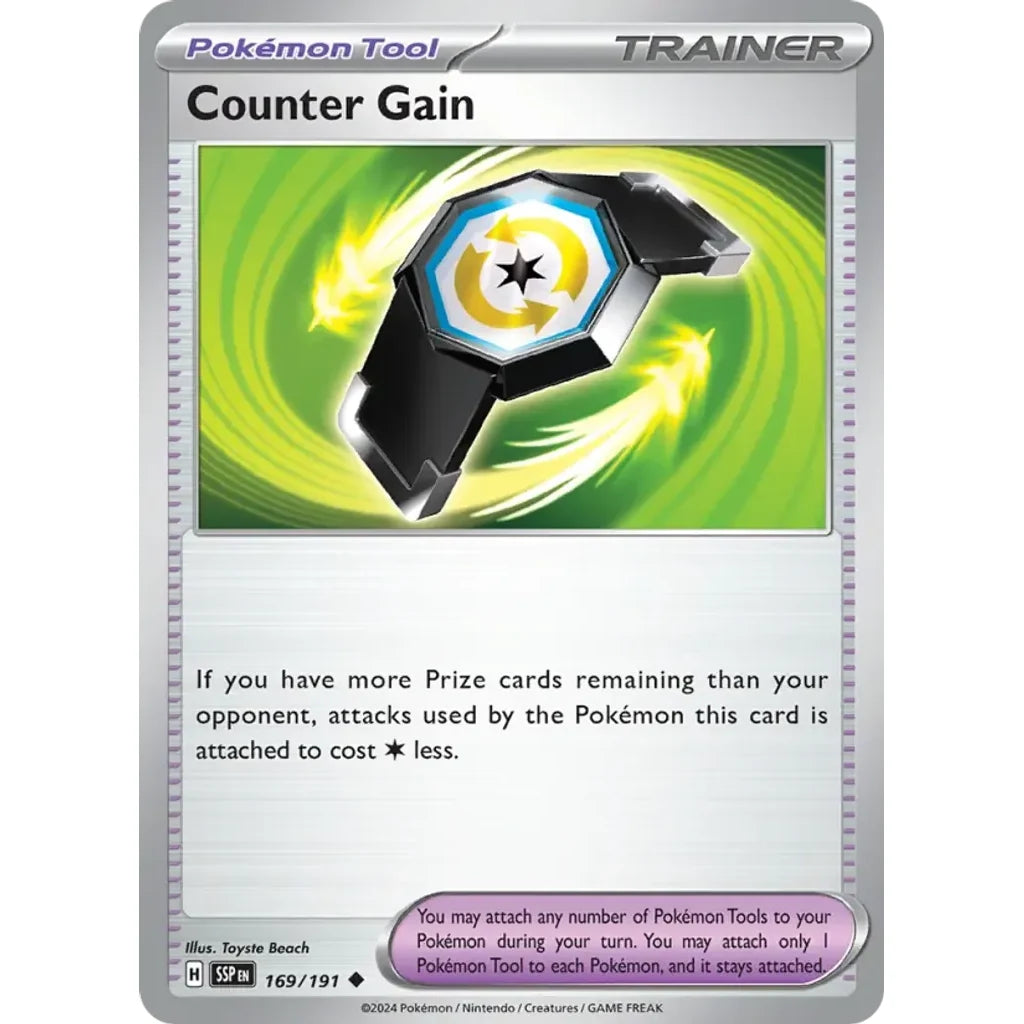 Counter Gain 169/191 Uncommon Surging Sparks Pokemon Near Mint (NM) przód