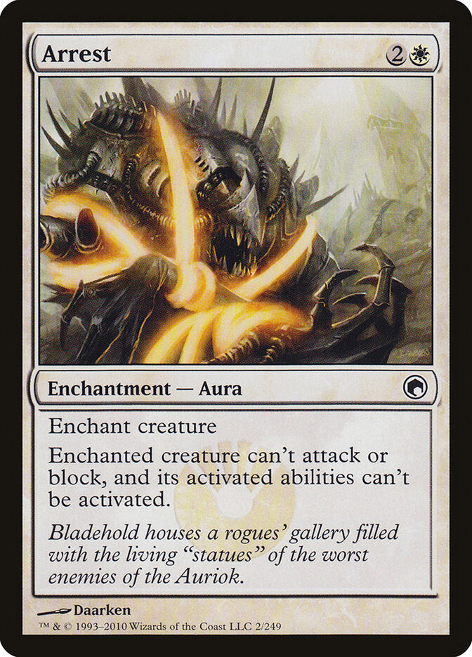 Arrest 2 Common Scars of Mirrodin Magic: The Gathering Foil Lightly Played (LP) przód