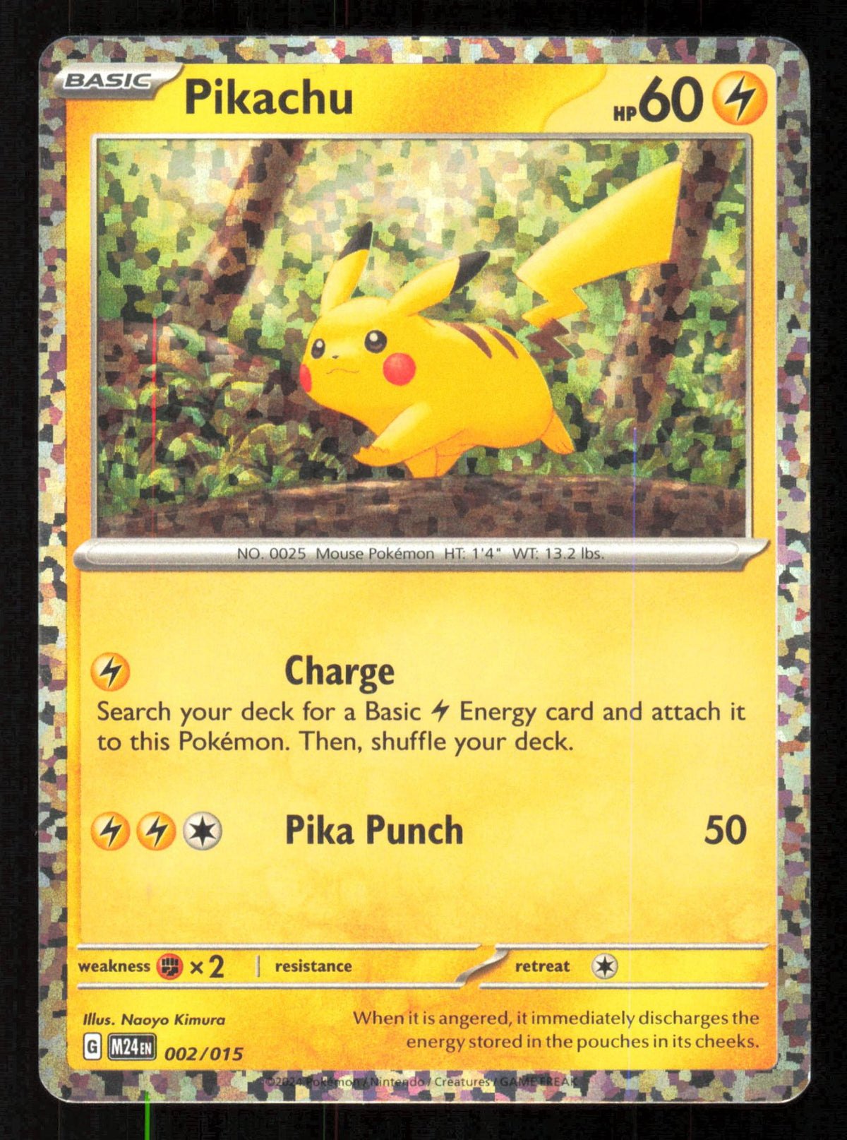 Pikachu 002/015 Holo Promo McDonald's Promos 2024 Pokemon Holo Lightly Played (LP) przód