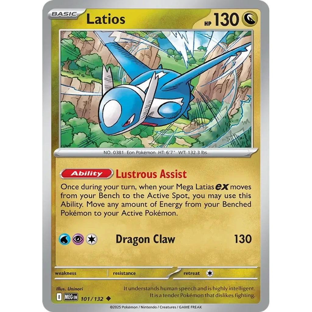 Latios 101/132 Uncommon Mega Evolution Pokemon Near Mint (NM) przód