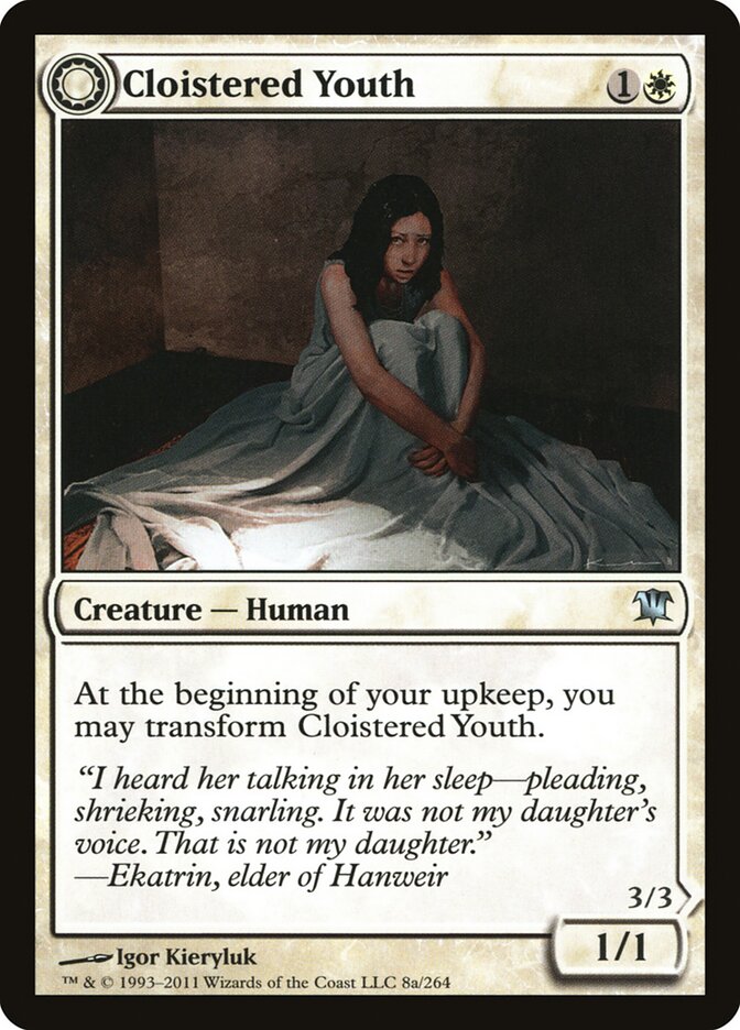Cloistered Youth 8 Uncommon Innistrad Magic: The Gathering Lightly Played (LP) przód