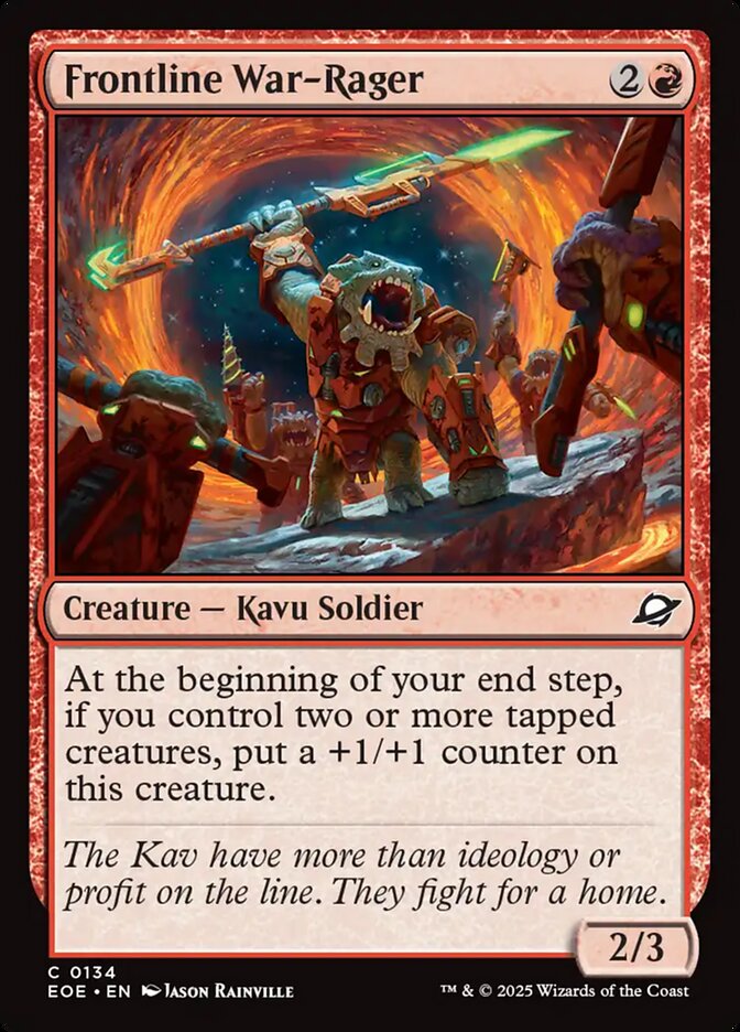 Frontline War-Rager 134 Common Edge of Eternities Magic: The Gathering Near Mint (NM) przód