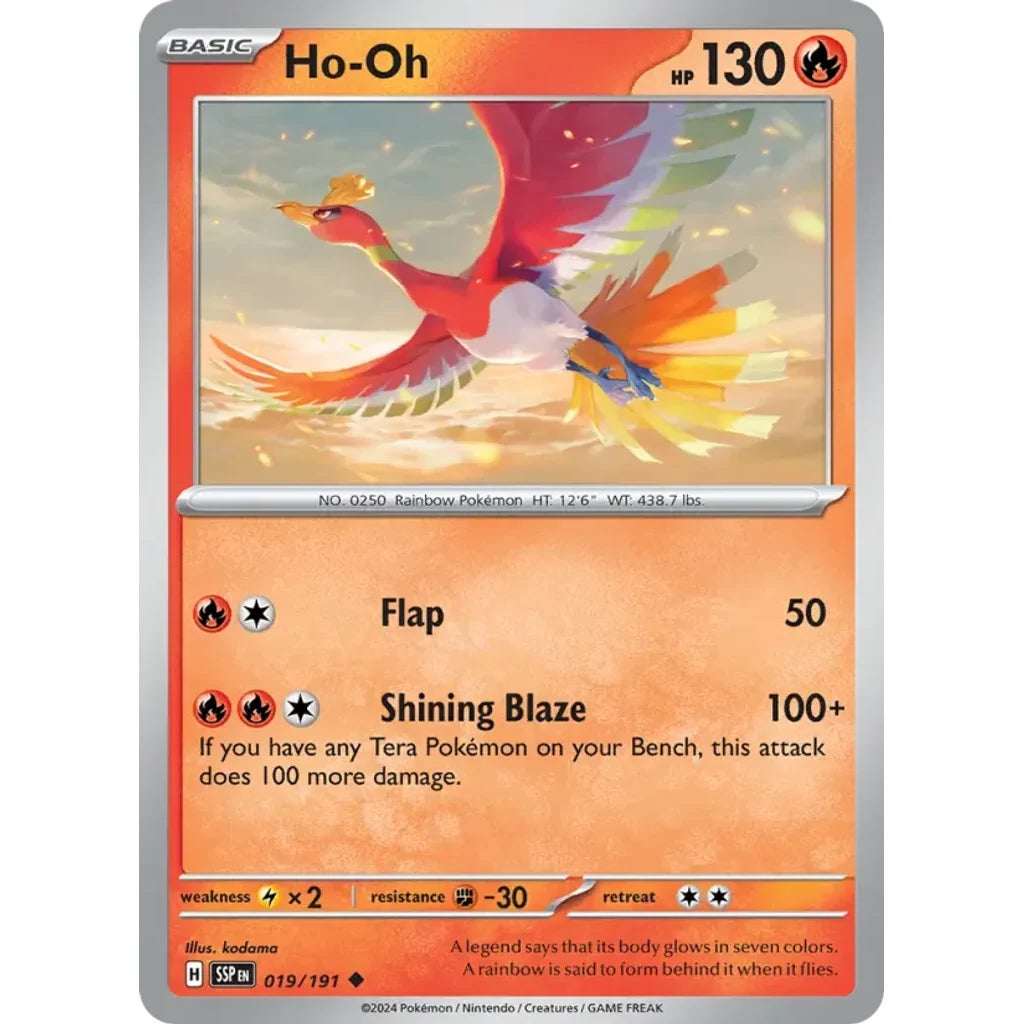 Ho-Oh 019/191 Uncommon Surging Sparks Pokemon Lightly Played (LP) przód