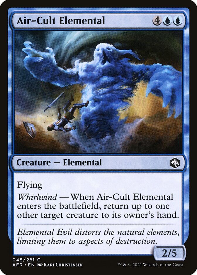 Air-Cult Elemental 45 Adventures in the Forgotten Realms Magic: The Gathering Near Mint (NM) przód