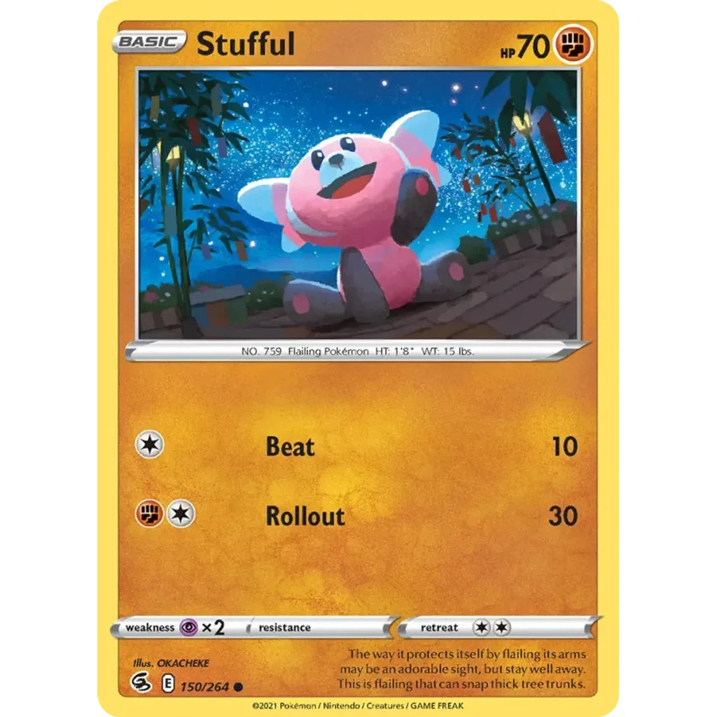 Stufful 150/264 Common Fusion Strike Pokemon Lightly Played (LP) przód