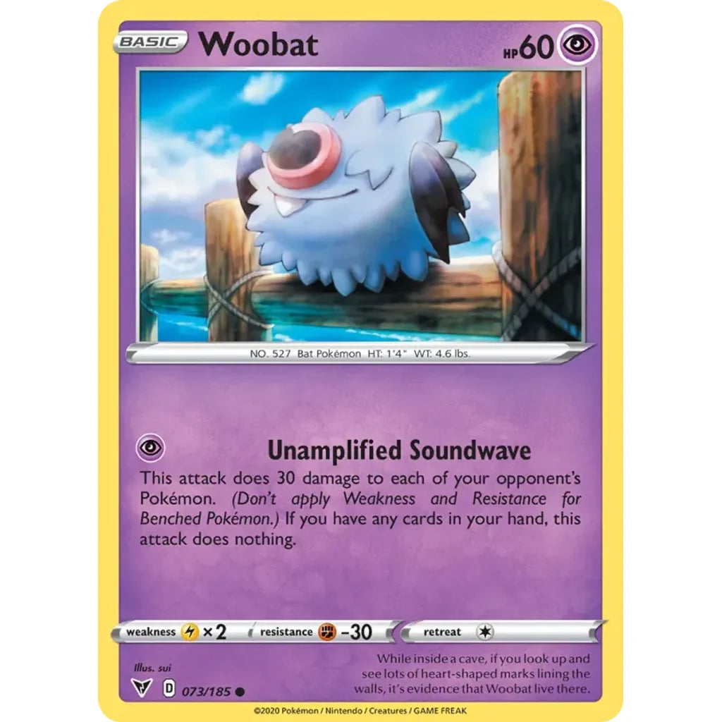Woobat 073/185 Common Vivid Voltage Pokemon Near Mint (NM) przód