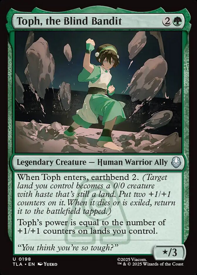 Toph, the Blind Bandit 198 Avatar: The Last Airbender Magic: The Gathering Near Mint (NM) przód