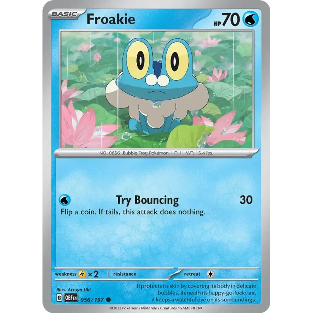 Froakie 056/197 Common Obsidian Flames Pokemon Near Mint (NM) przód