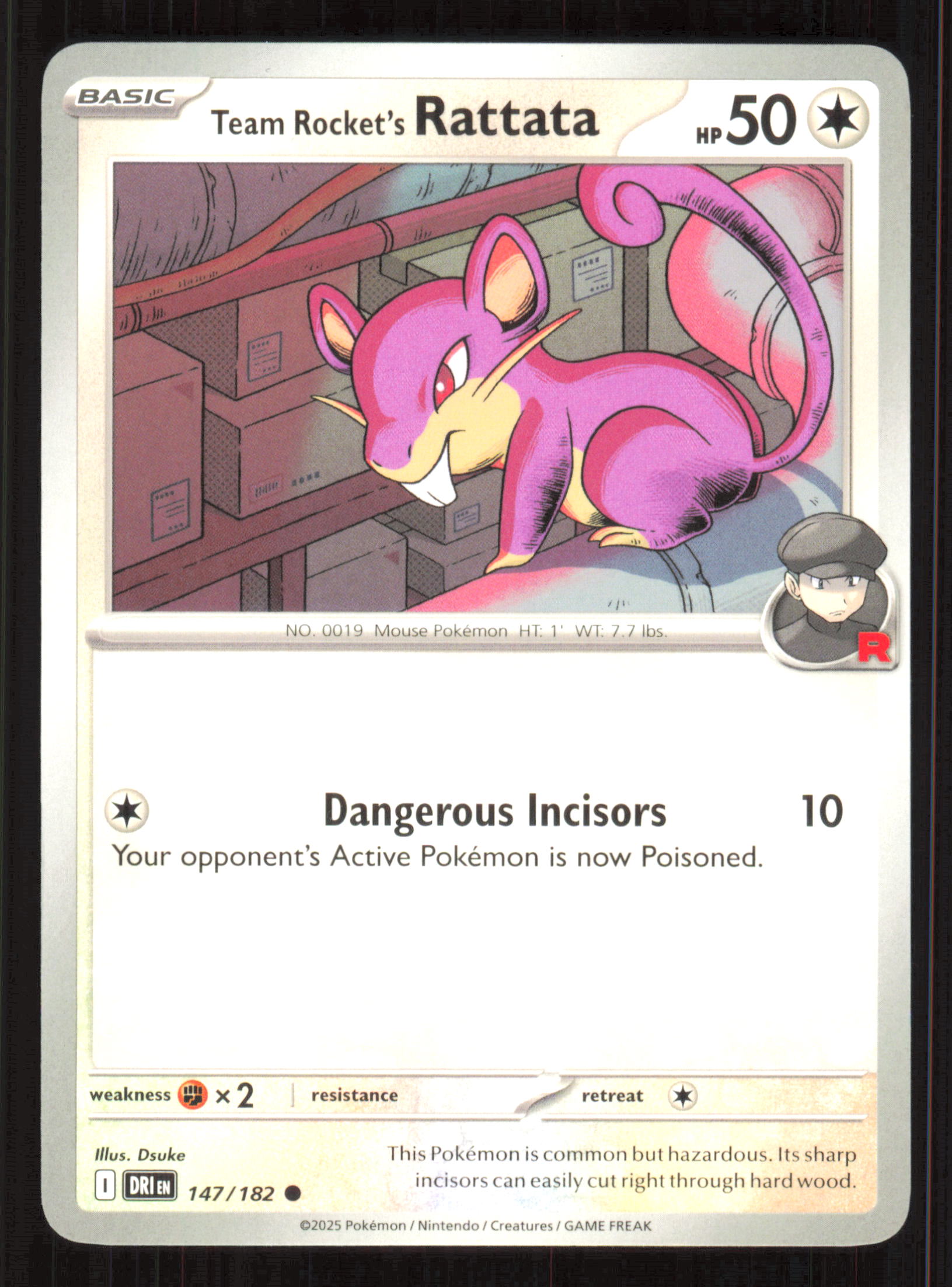 Team Rocket's Rattata Common SV10: Destined Rivals 147/182 Near Mint (NM) przód