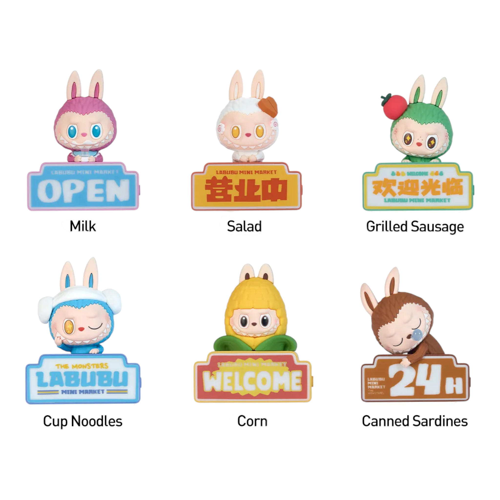 Pop Mart Labubu The Monsters Wacky Mart Series Kühlschrankmagnet, einzeln (Blindbox)