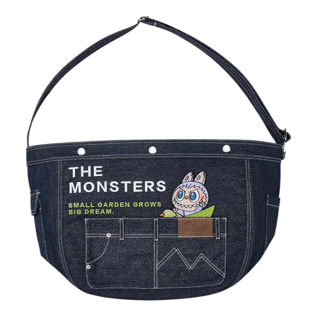 Pop Mart The Monsters Fall In Wild Series Denim Messenger Bag