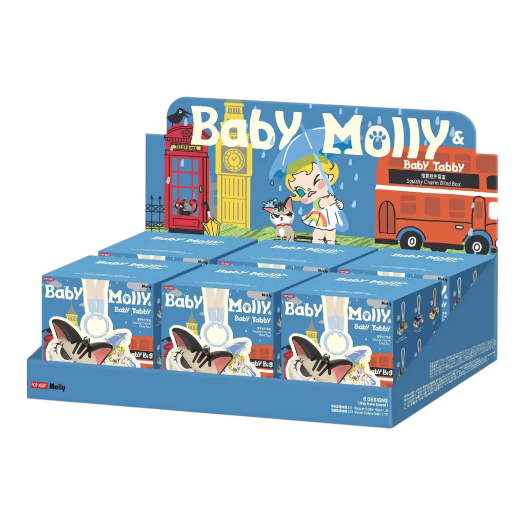 Pop Mart Baby Molly & Baby Tabby Series Pinch Pendant Sealed Case (6 Blind Box)